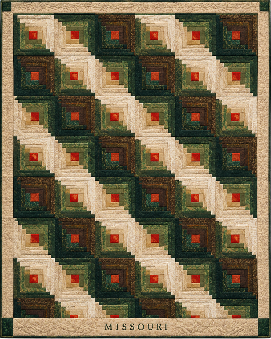 Missouri Cabin Light quilt blanket design