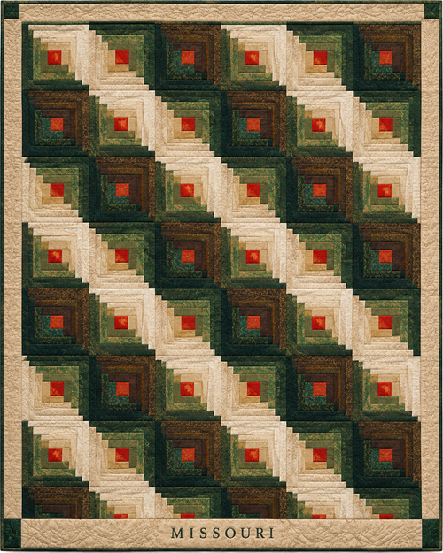 Missouri Cabin Light quilt blanket design