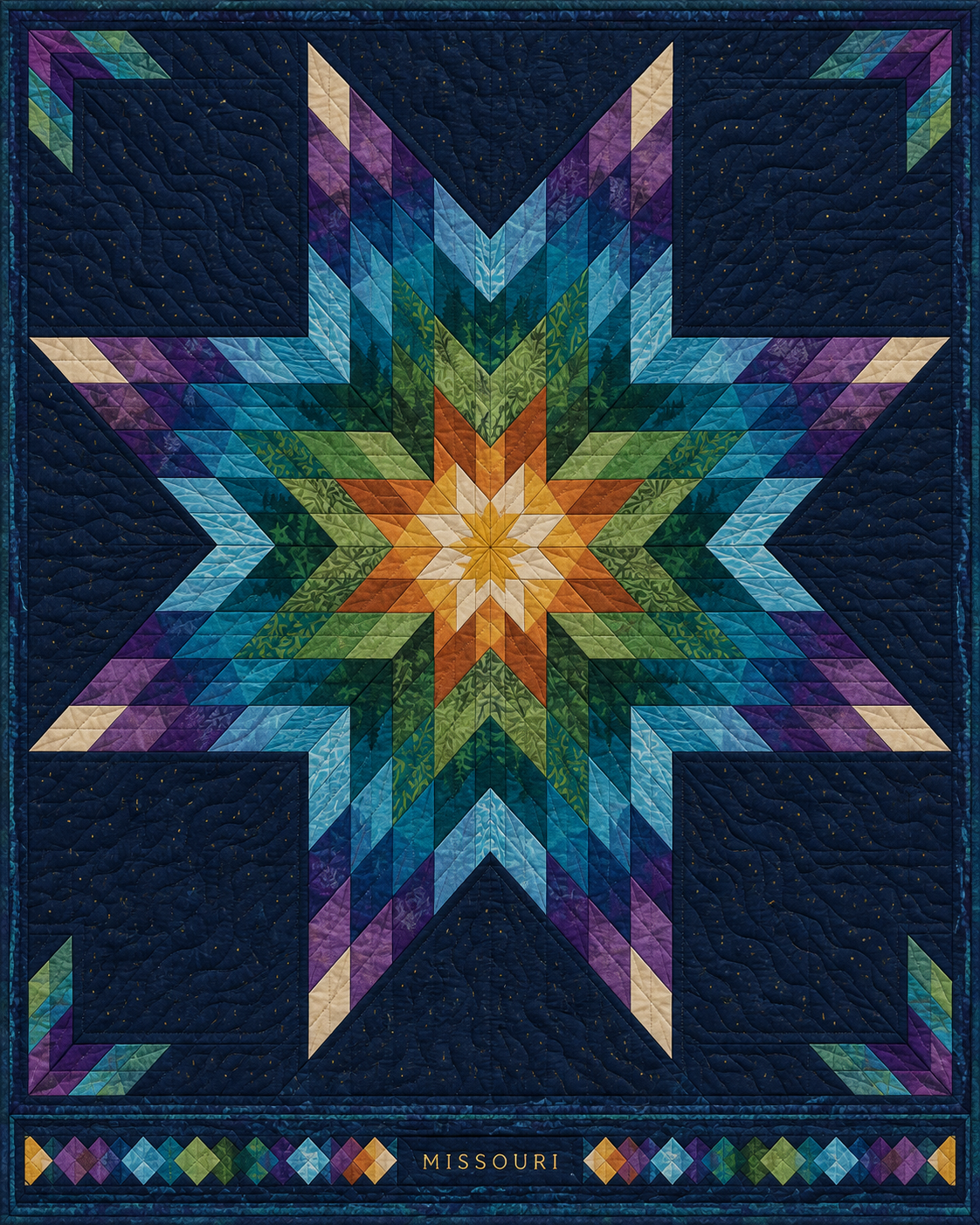 Missouri Night Stars quilt blanket design