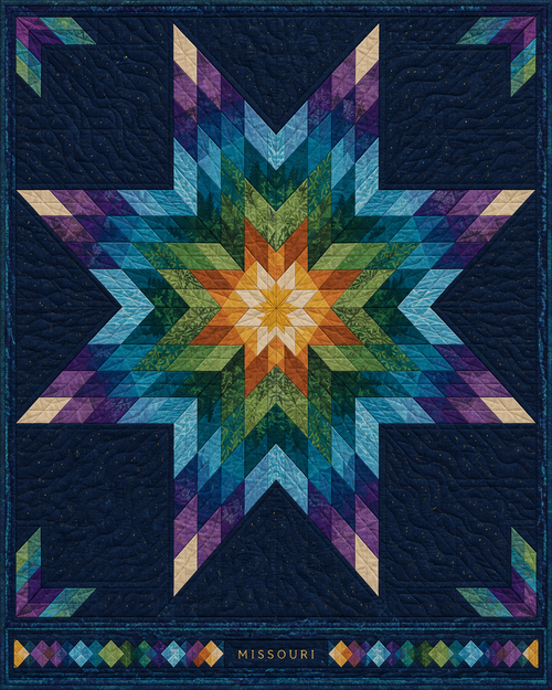 Missouri Night Stars quilt blanket design