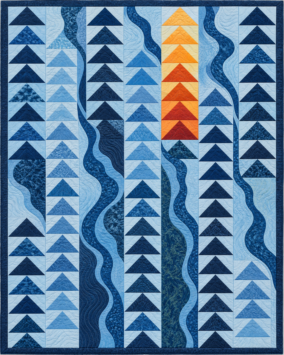 Missouri Waterway Geese quilt blanket design