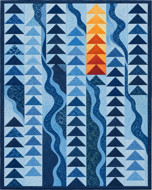Missouri Waterway Geese quilt blanket design