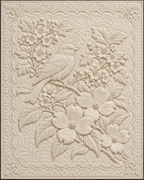 Missouri Botanical Whitework quilt blanket design