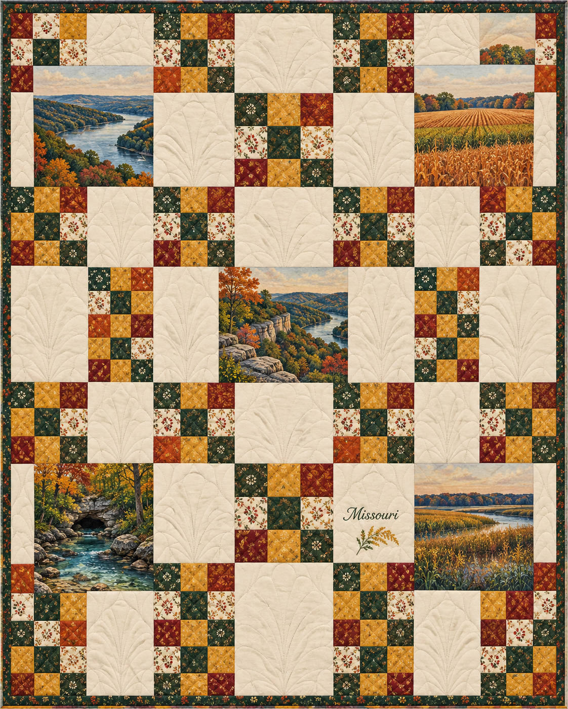 Missouri Harvest Chain quilt blanket design