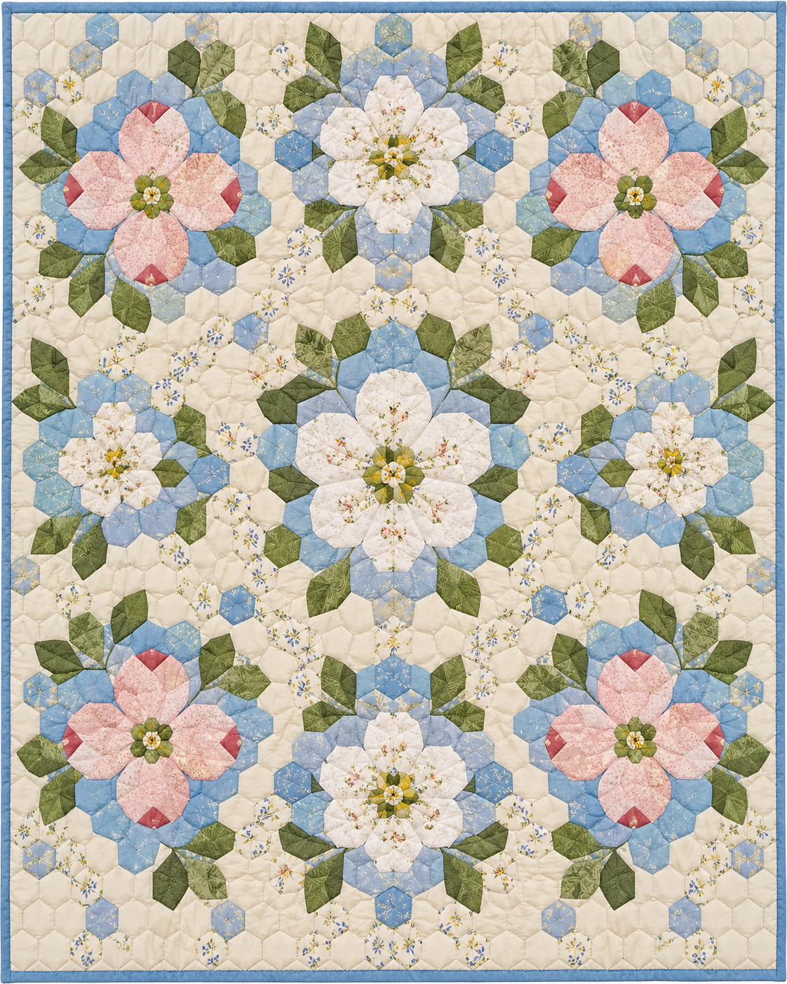 Missouri Garden Hexagons quilt blanket design