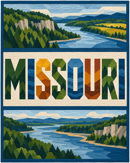 Missouri Typography Bars quilt blanket design