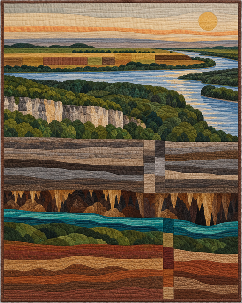 Missouri Landscape Strata quilt blanket design