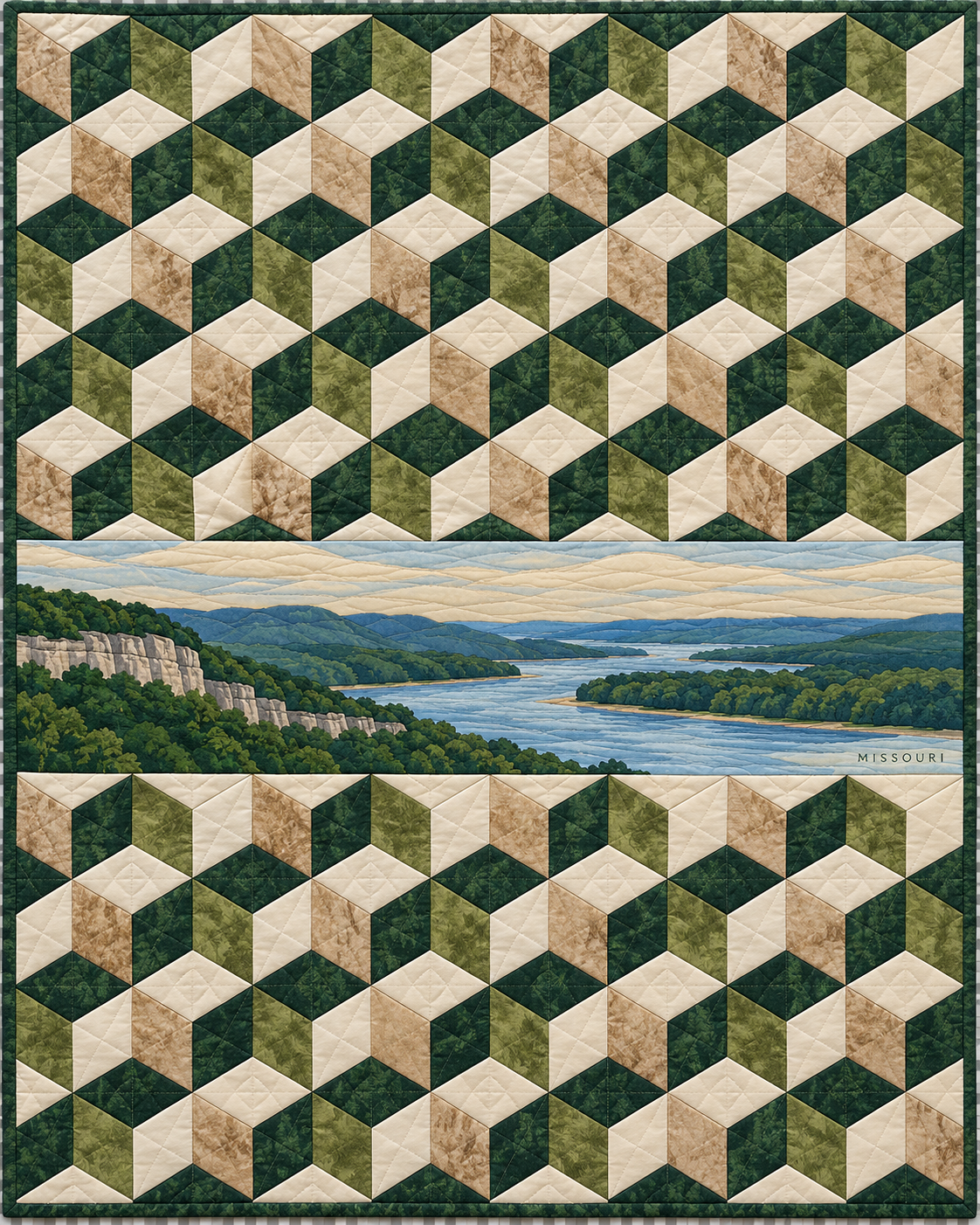 Missouri Diamond Horizon quilt blanket design