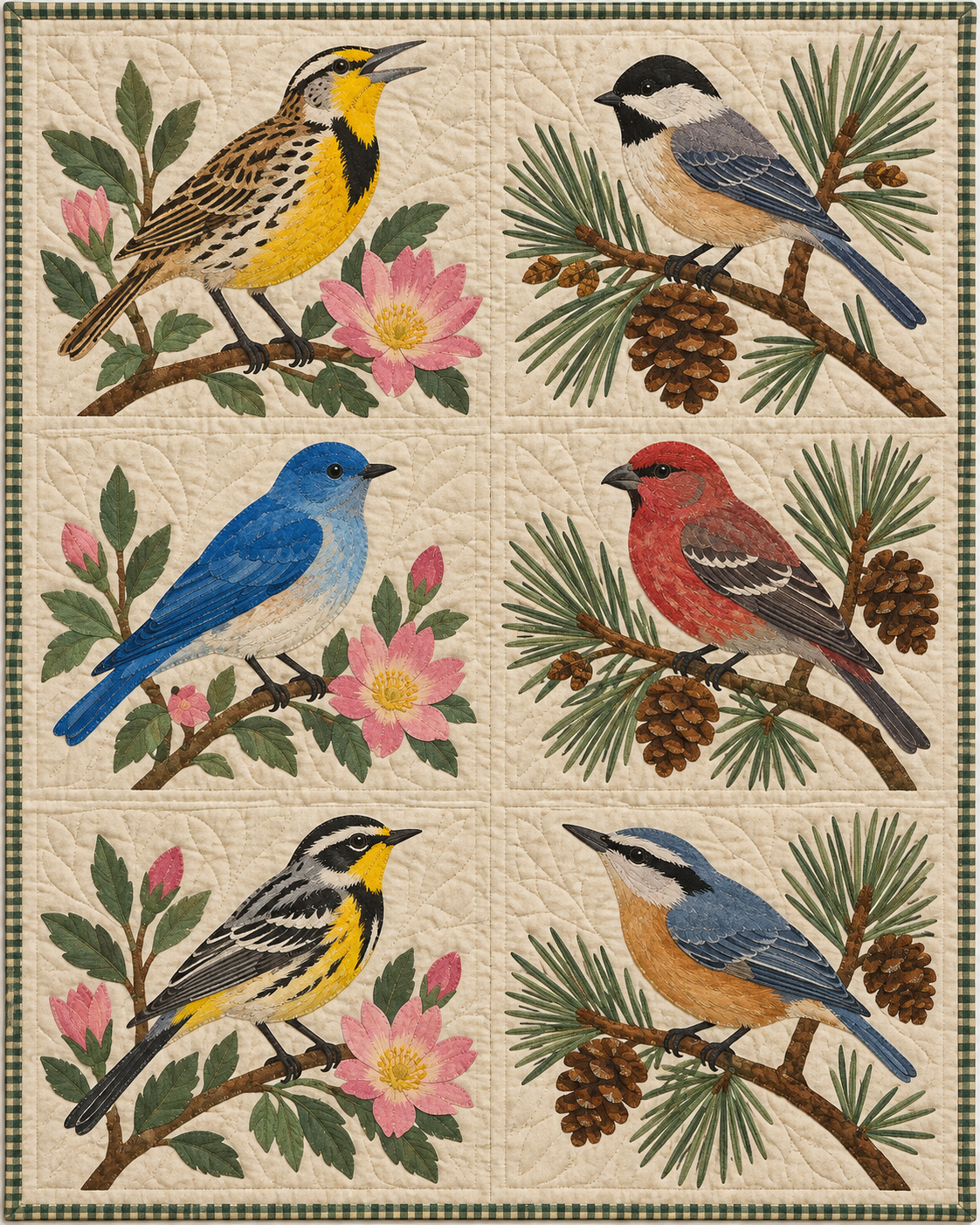 Montana Birdsong quilt blanket design