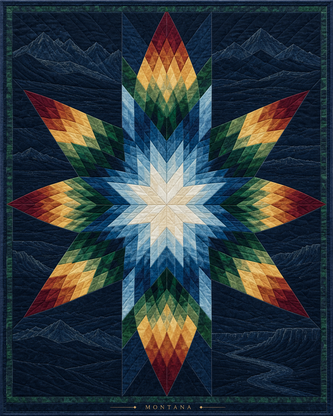 Montana Night Stars quilt blanket design