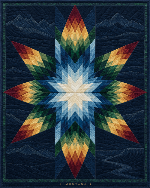 Montana Night Stars quilt blanket design
