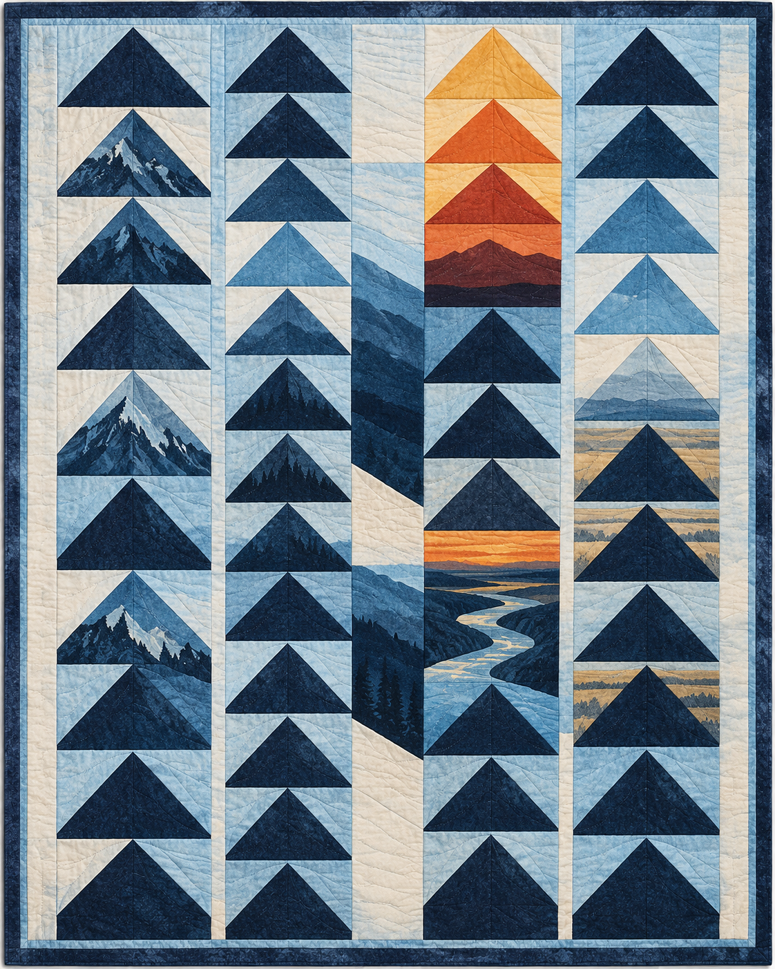 Montana Waterway Geese quilt blanket design