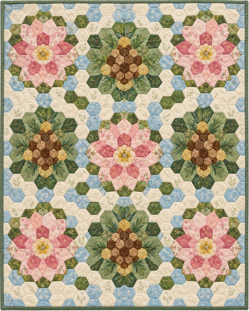 Montana Garden Hexagons quilt blanket design
