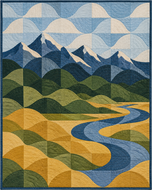 Montana Rolling Curves quilt blanket design