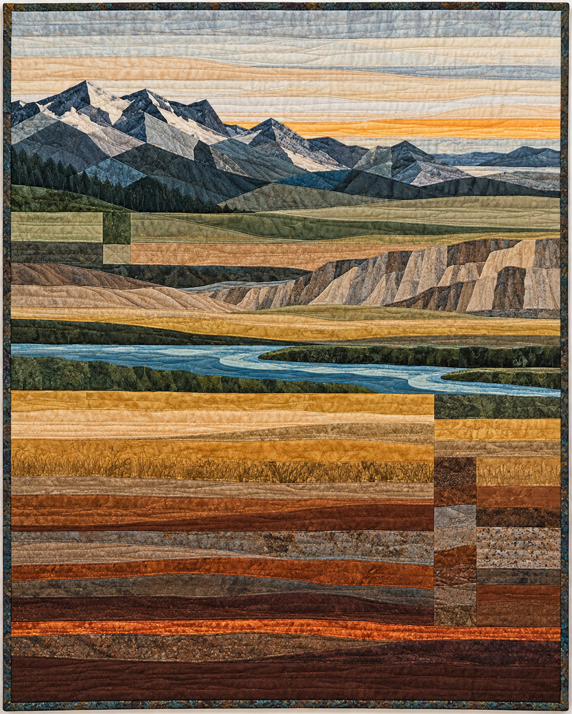 Montana Landscape Strata quilt blanket design