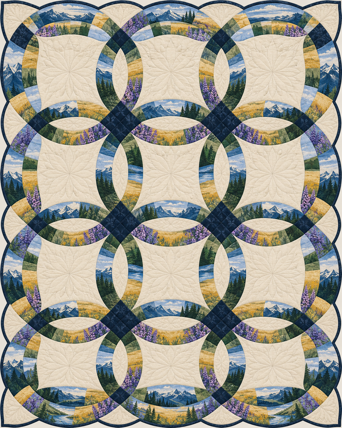 Montana Ribbon Rings quilt blanket design