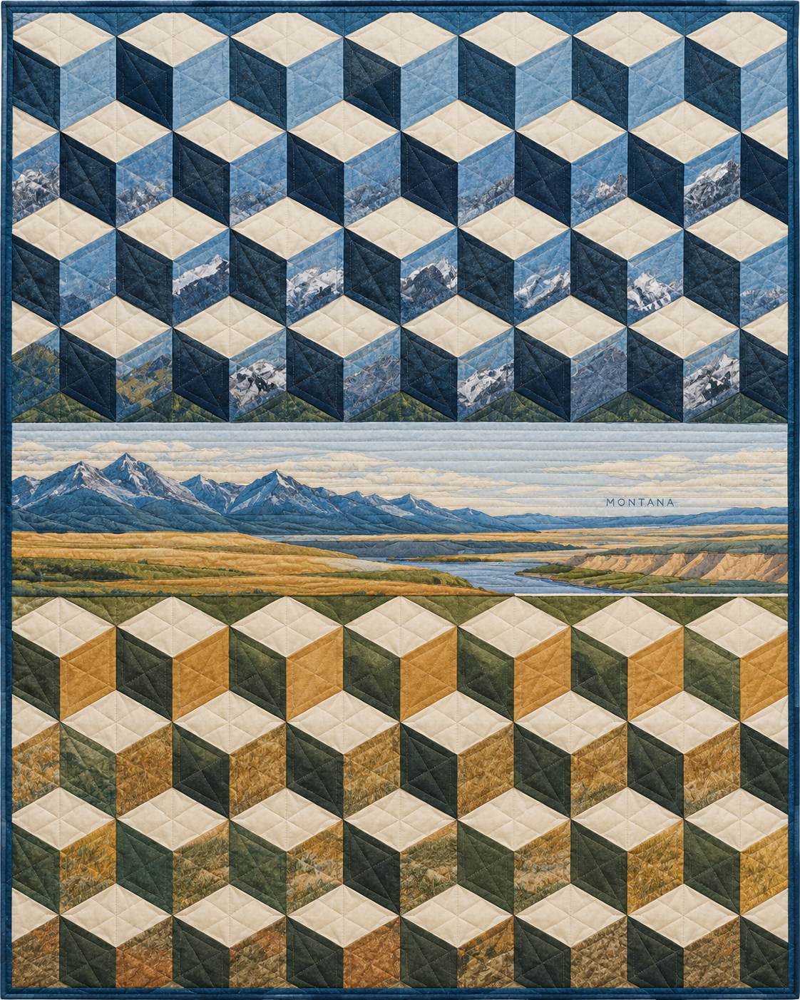 Montana Diamond Horizon quilt blanket design