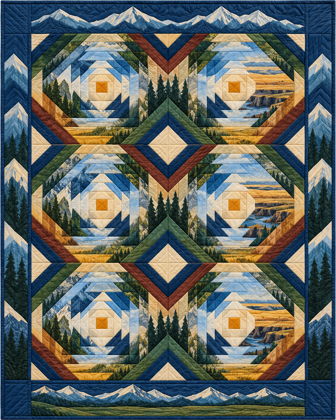 Montana Pineapple Radiance quilt blanket design