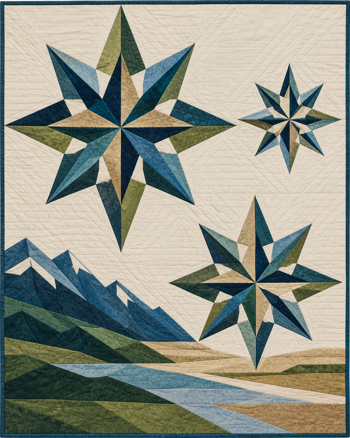 Montana Modern Compass quilt blanket design