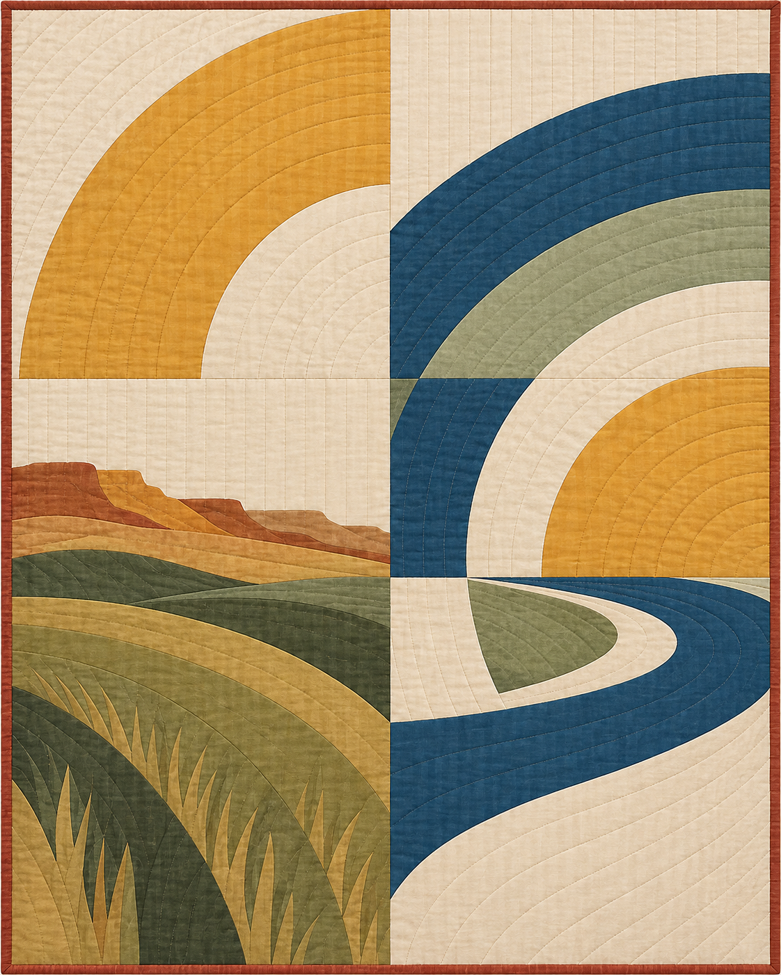 Nebraska Morning Orchard quilt blanket design