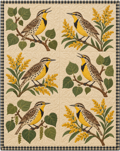 Nebraska Birdsong quilt blanket design