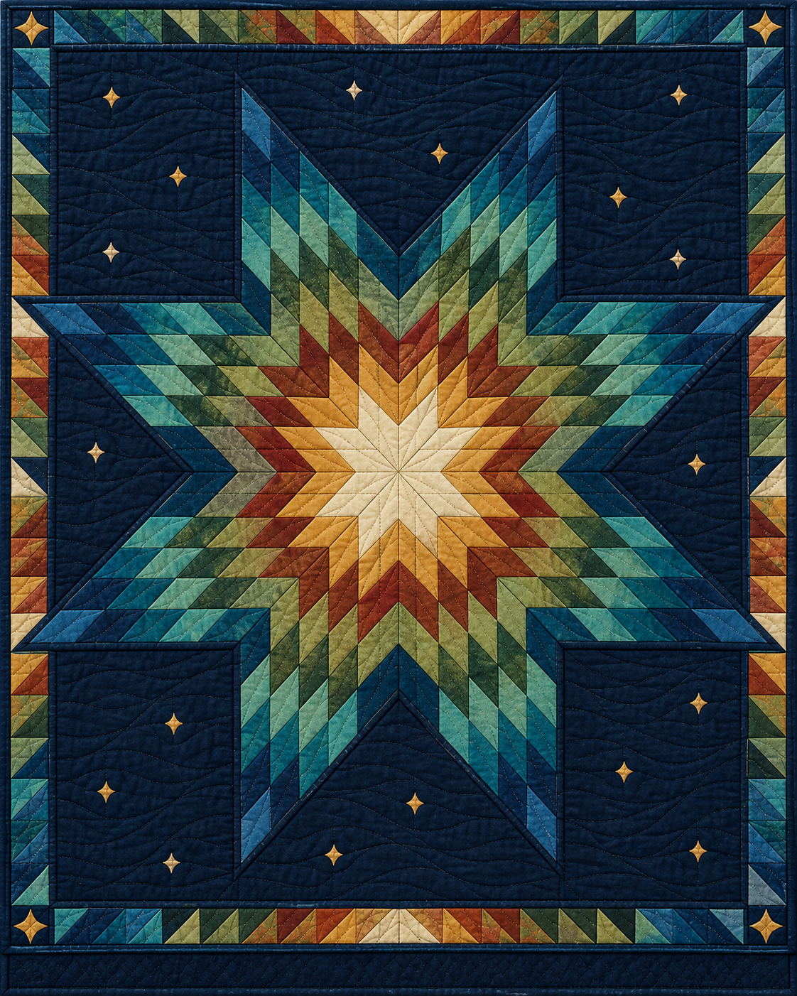 Nebraska Night Stars quilt blanket design