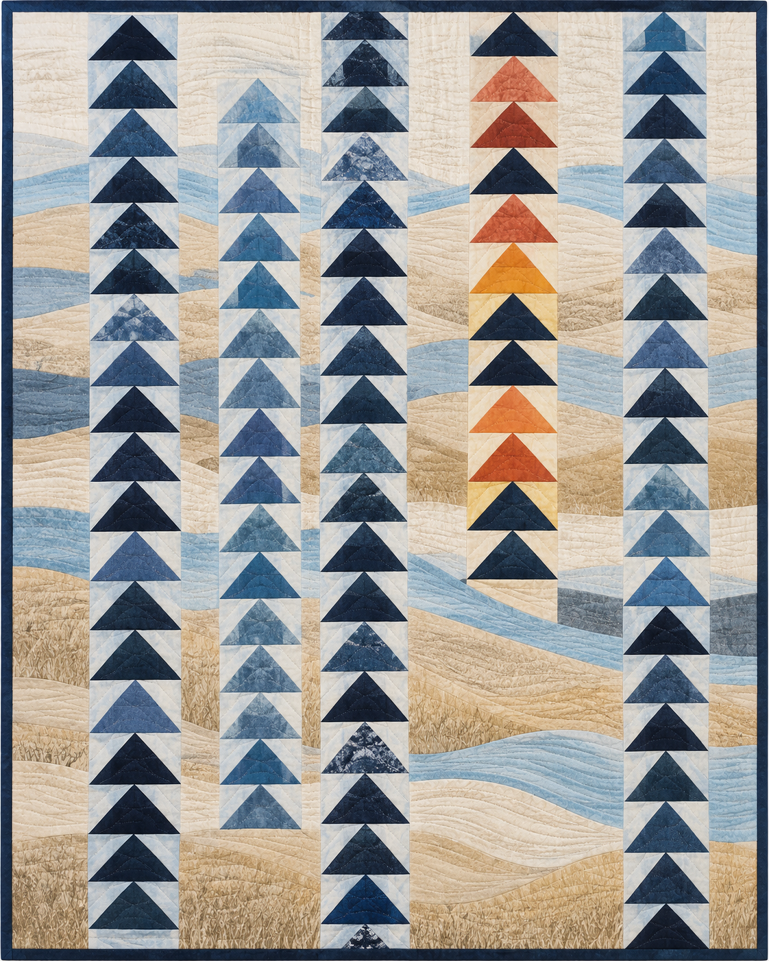 Nebraska Waterway Geese quilt blanket design