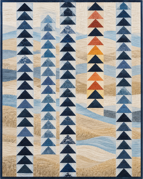 Nebraska Waterway Geese quilt blanket design