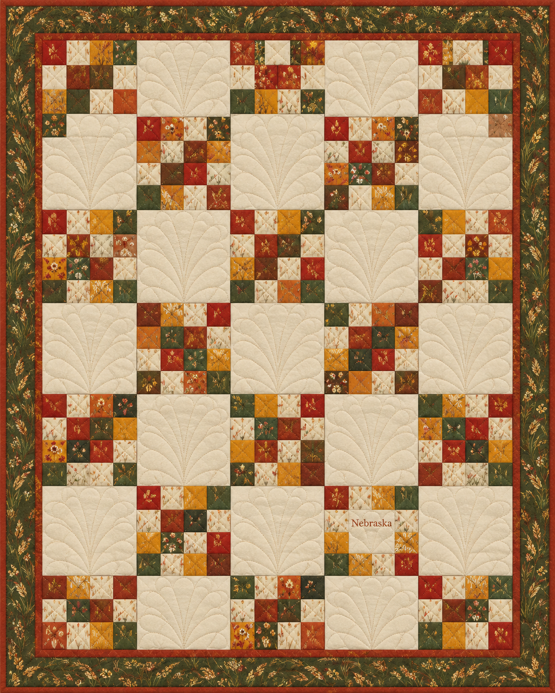 Nebraska Harvest Chain quilt blanket design