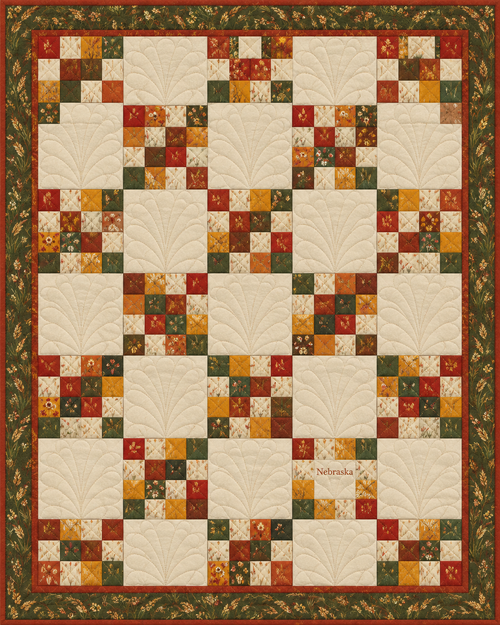 Nebraska Harvest Chain quilt blanket design