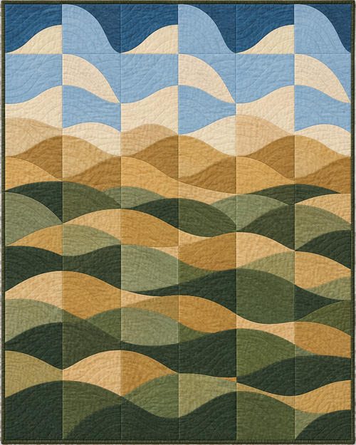 Nebraska Rolling Curves quilt blanket design