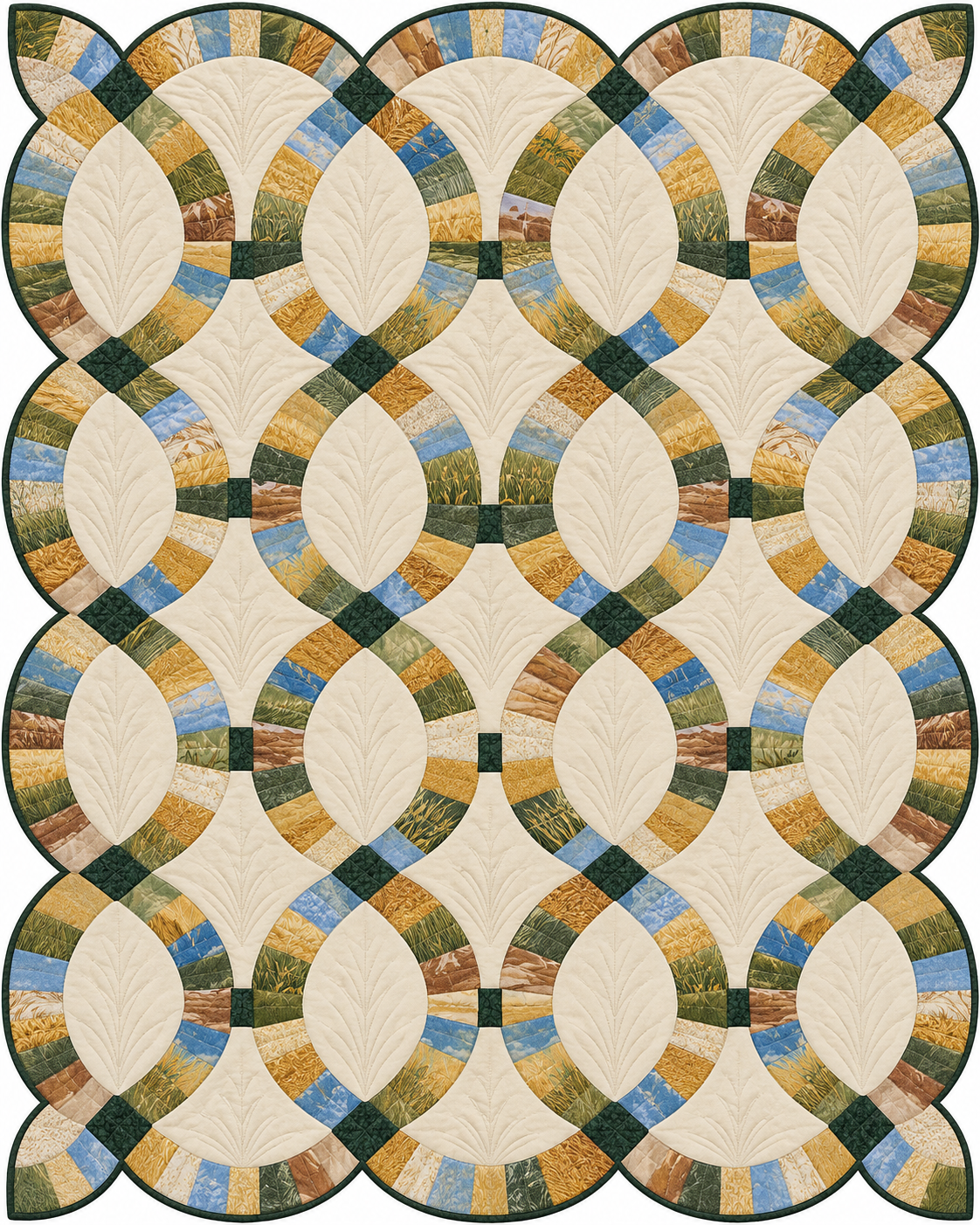 Nebraska Ribbon Rings quilt blanket design