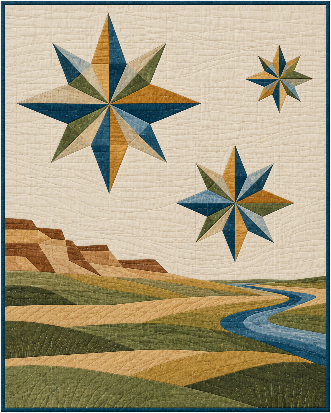 Nebraska Modern Compass quilt blanket design