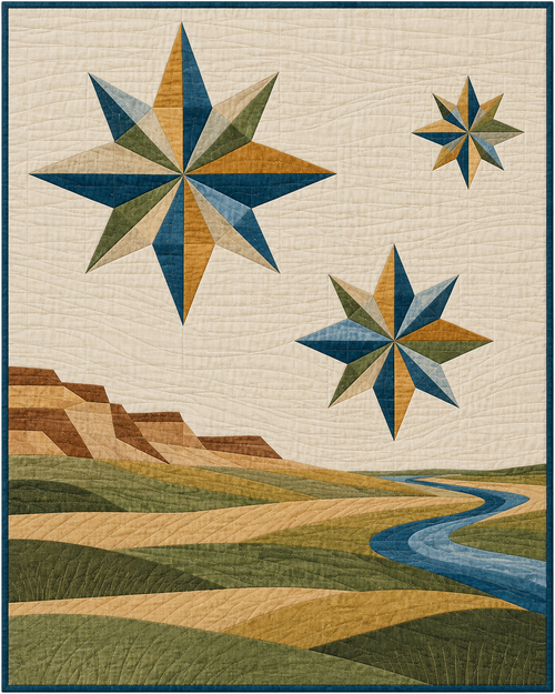 Nebraska Modern Compass quilt blanket design