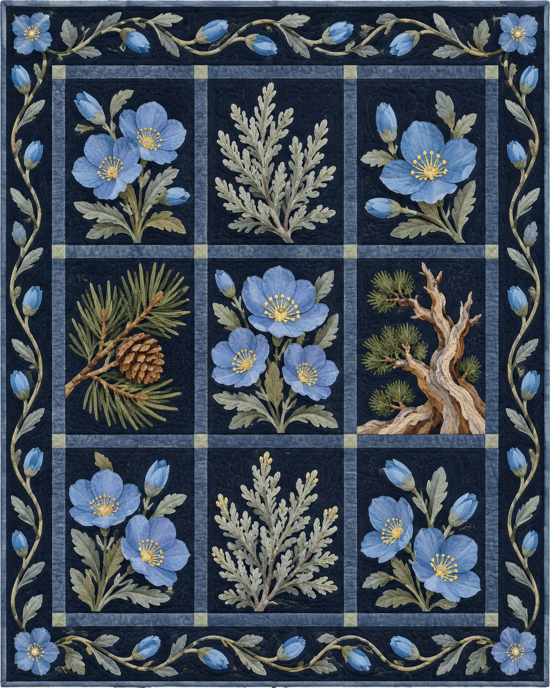 Nevada Flower Garden quilt blanket design