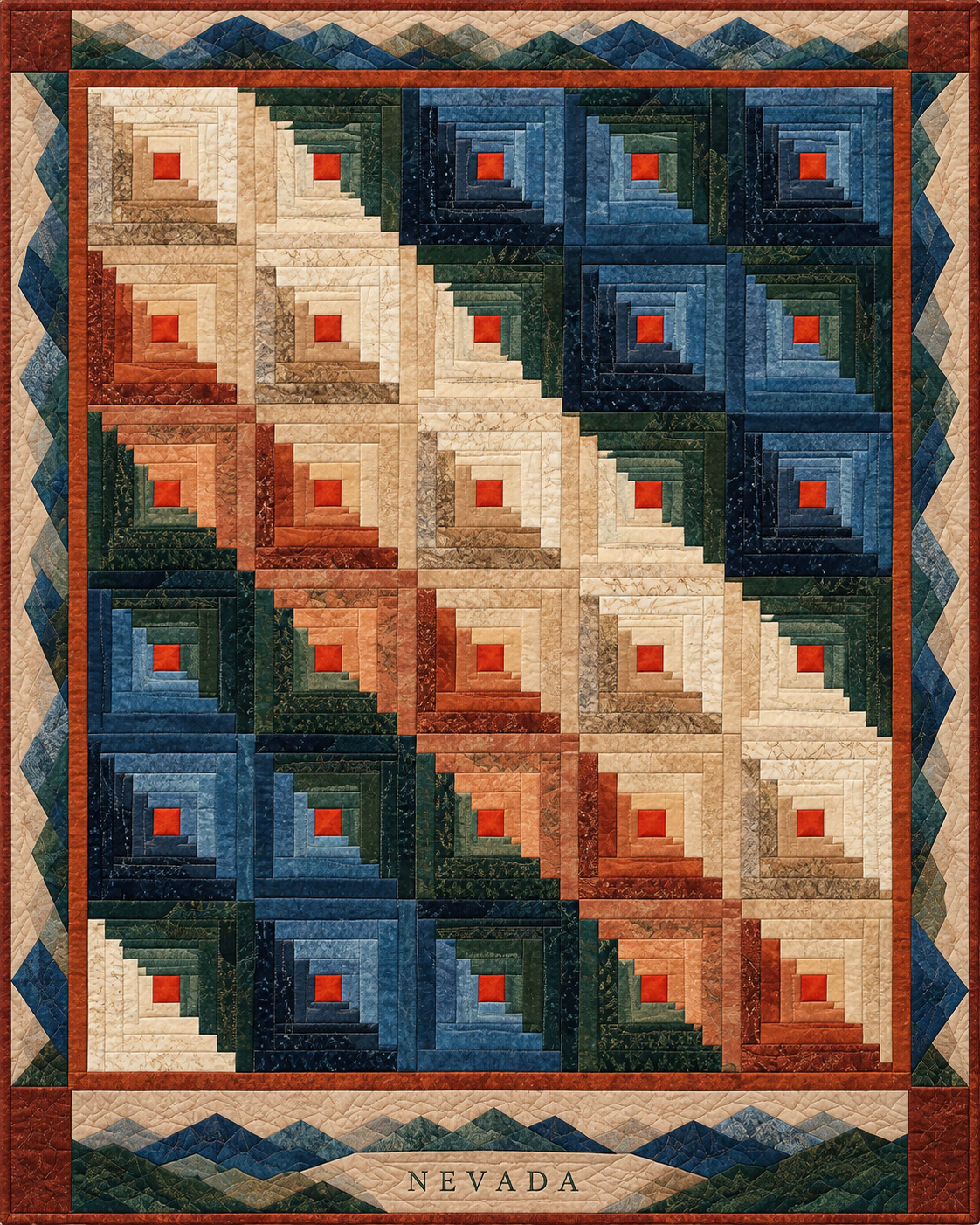 Nevada Cabin Light quilt blanket design