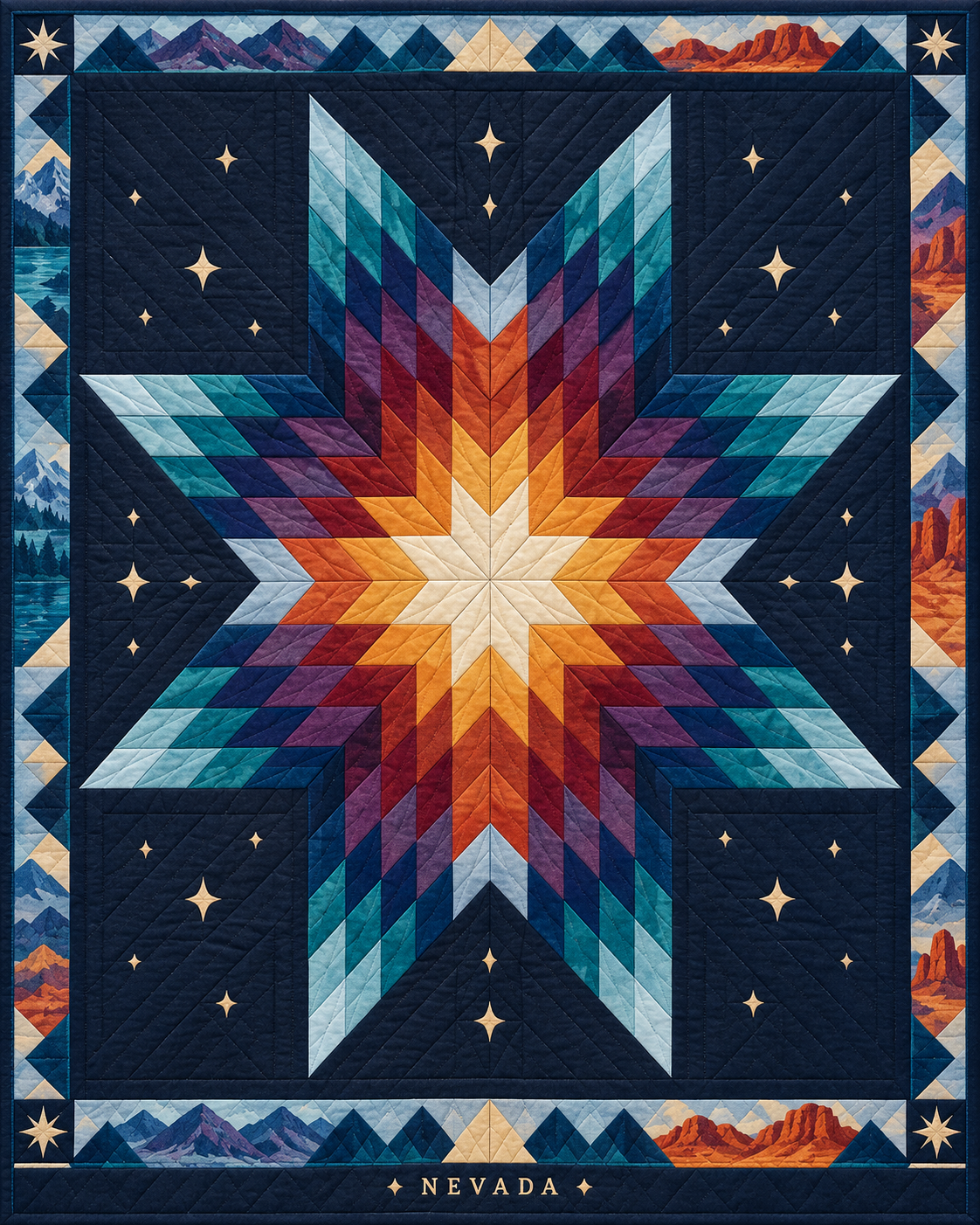 Nevada Night Stars quilt blanket design