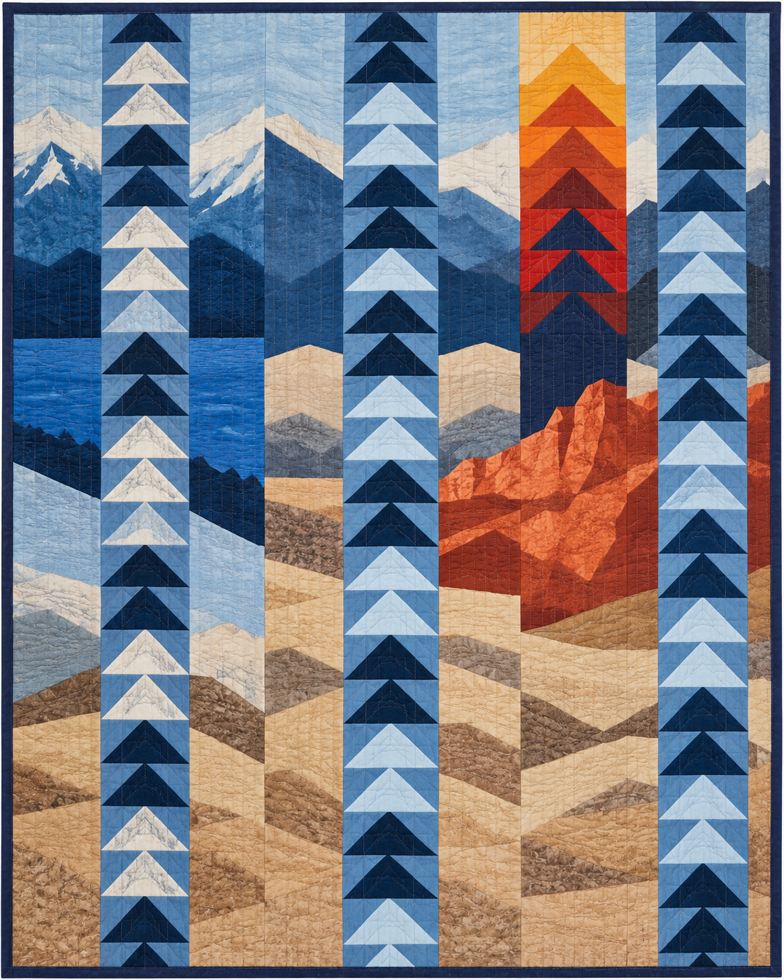 Nevada Waterway Geese quilt blanket design