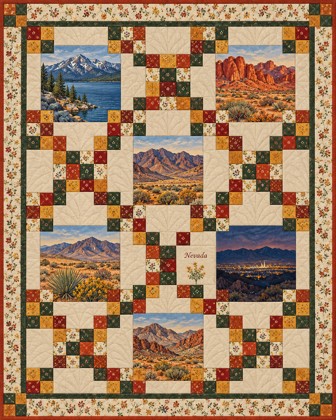 Nevada Harvest Chain quilt blanket design
