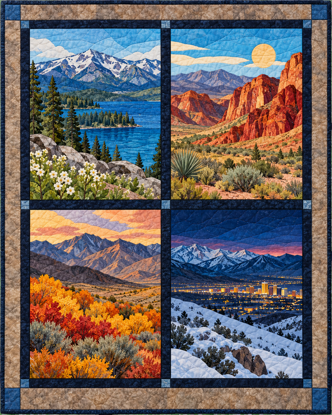 Nevada Seasonal Windows quilt blanket design