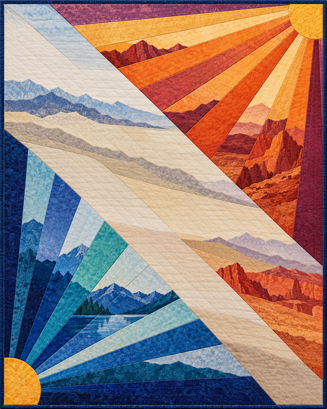 Nevada Sunrise Fans quilt blanket design