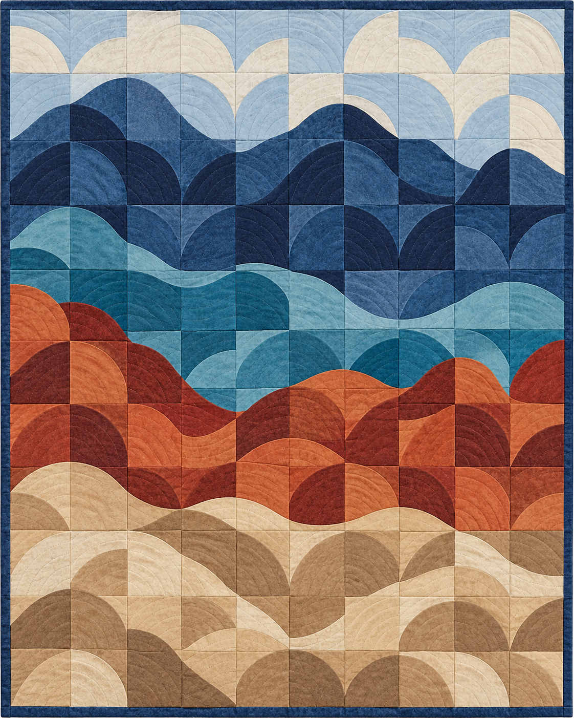 Nevada Rolling Curves quilt blanket design