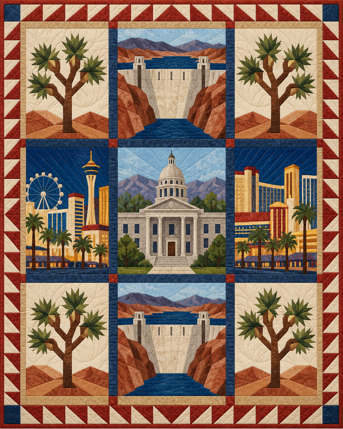 Nevada Town Houses quilt blanket design