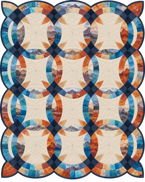 Nevada Ribbon Rings quilt blanket design