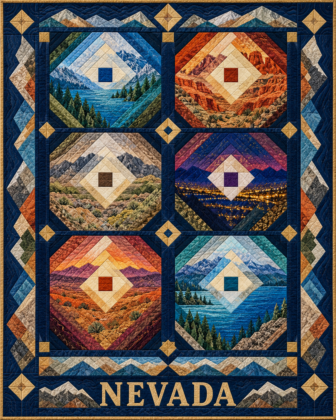 Nevada Pineapple Radiance quilt blanket design
