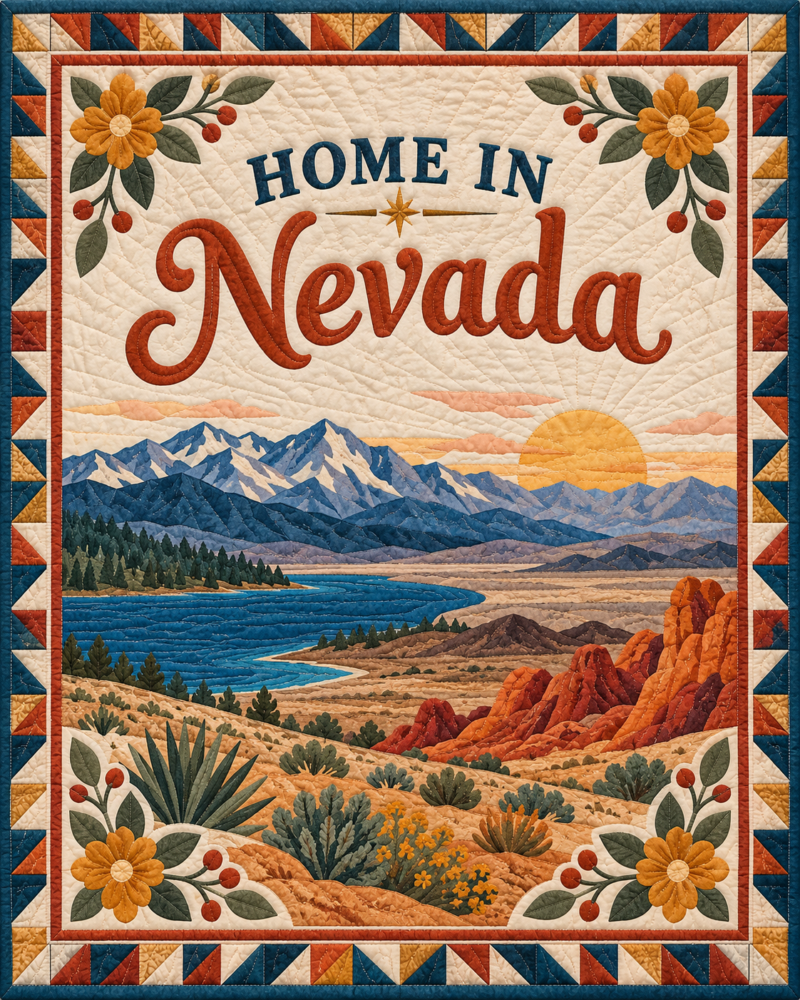Nevada Home Saying quilt blanket design