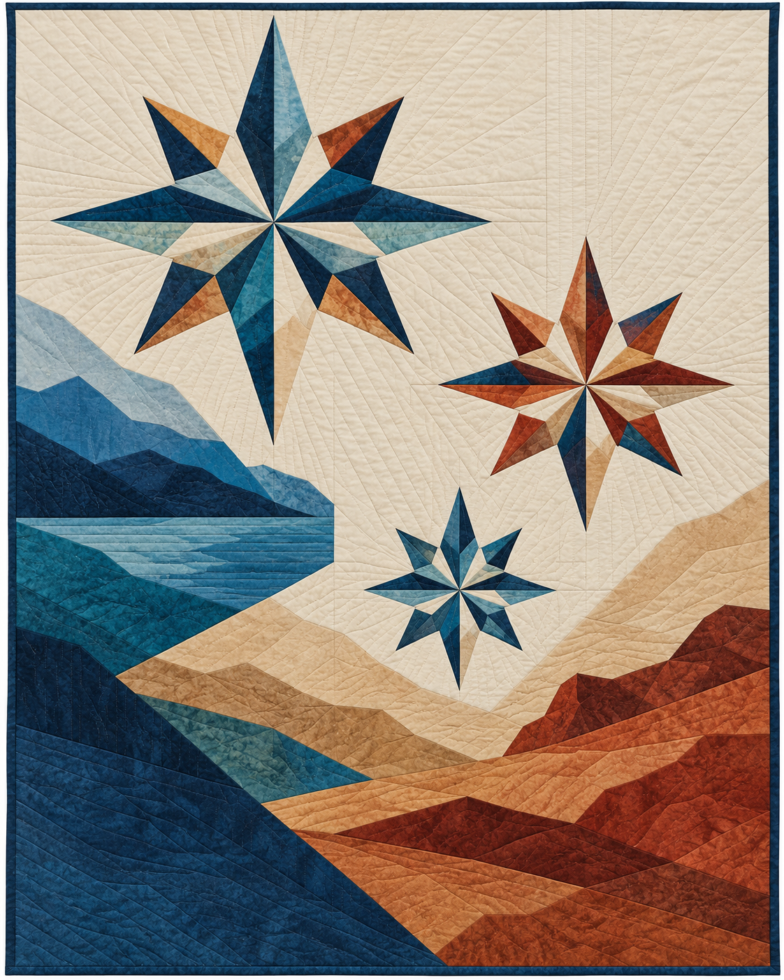 Nevada Modern Compass quilt blanket design