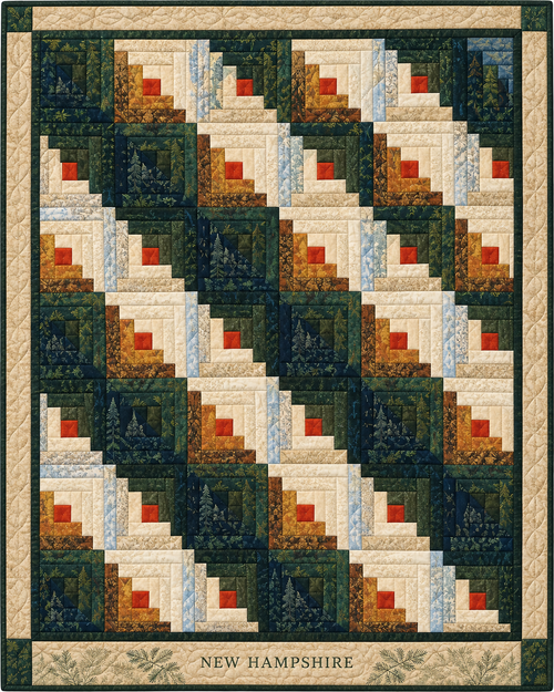New Hampshire Cabin Light quilt blanket design