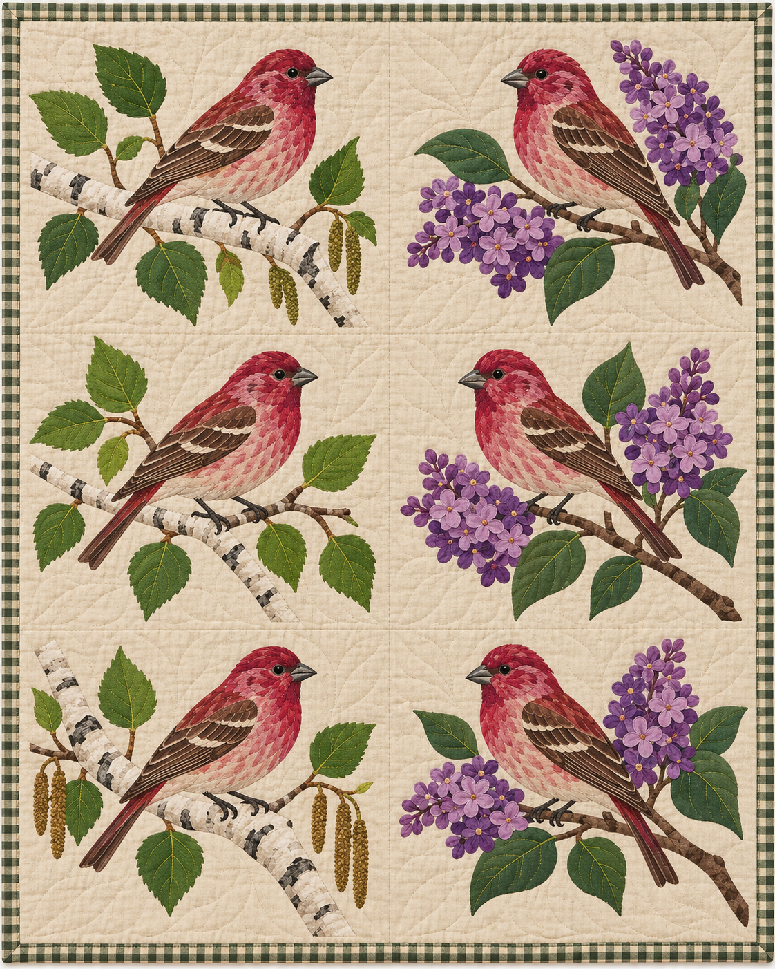 New Hampshire Birdsong quilt blanket design