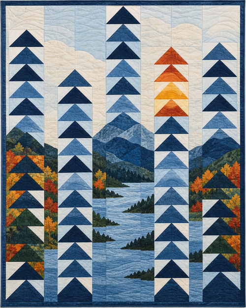 New Hampshire Waterway Geese quilt blanket design